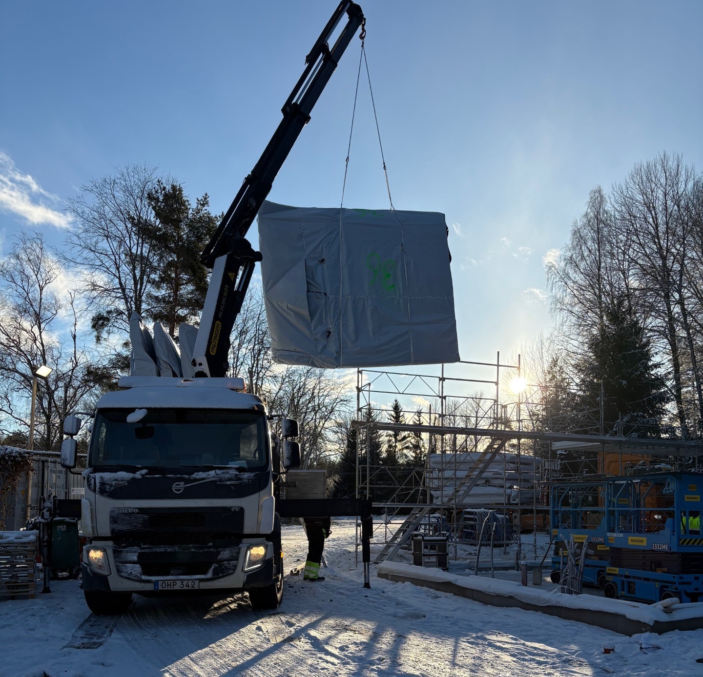 Huset kommer i block