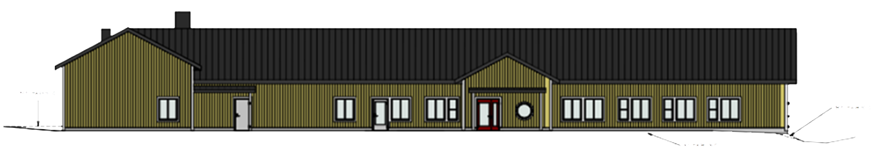 Skiss Entrefasad mot öster